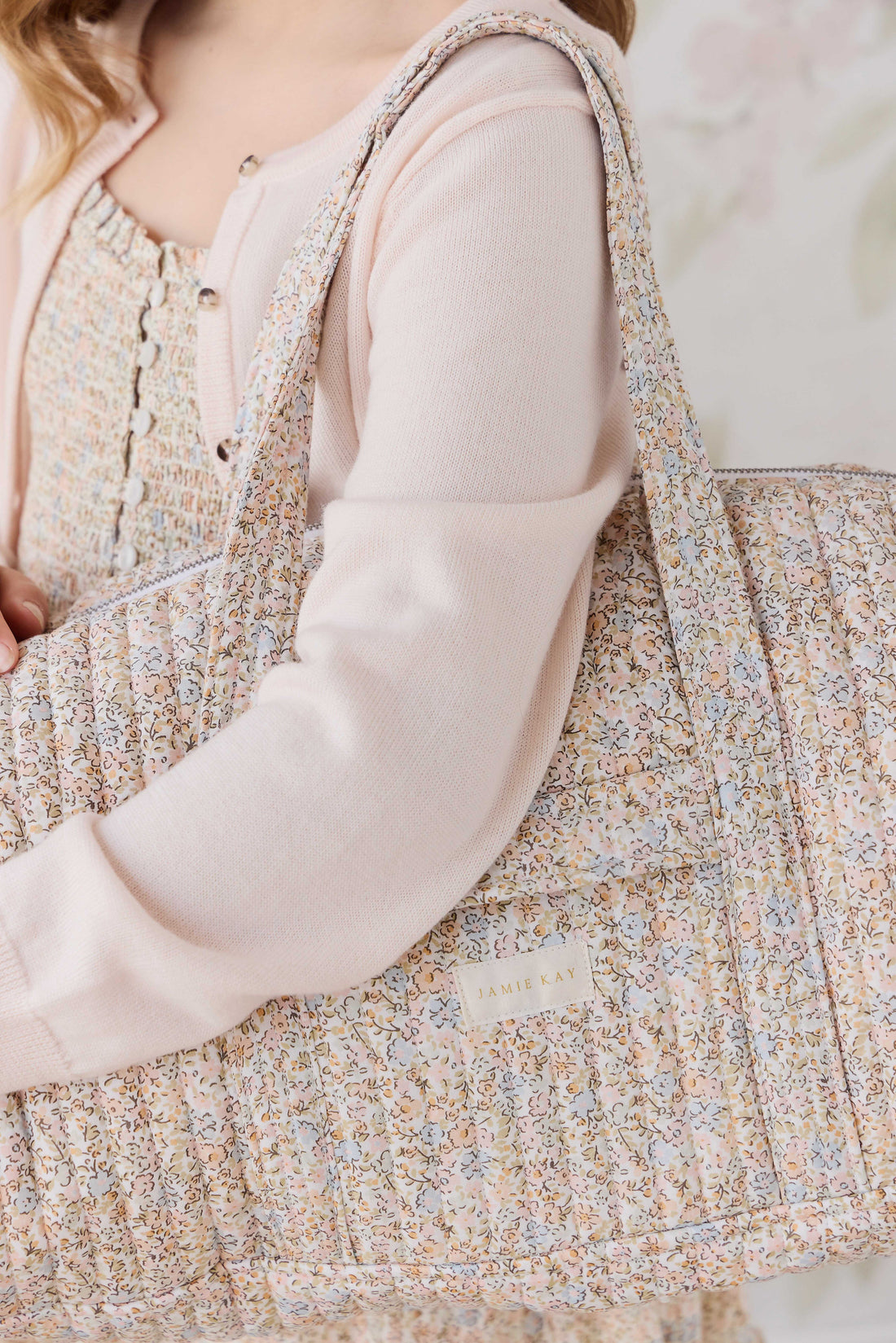 Adelaide Quilted Overnight Bag - Tully Peach Childrens Bag from Jamie Kay USA