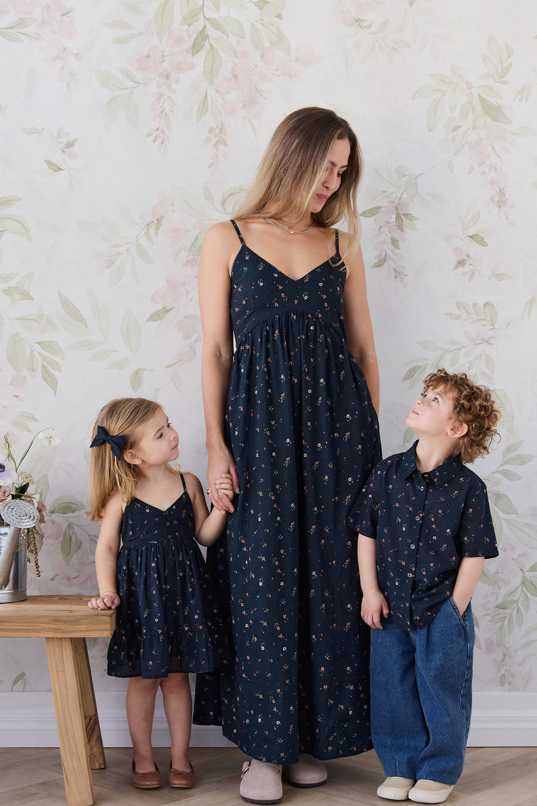 Organic Cotton Womens Whitley Dress - Eloise Navy Childrens Dress from Jamie Kay USA