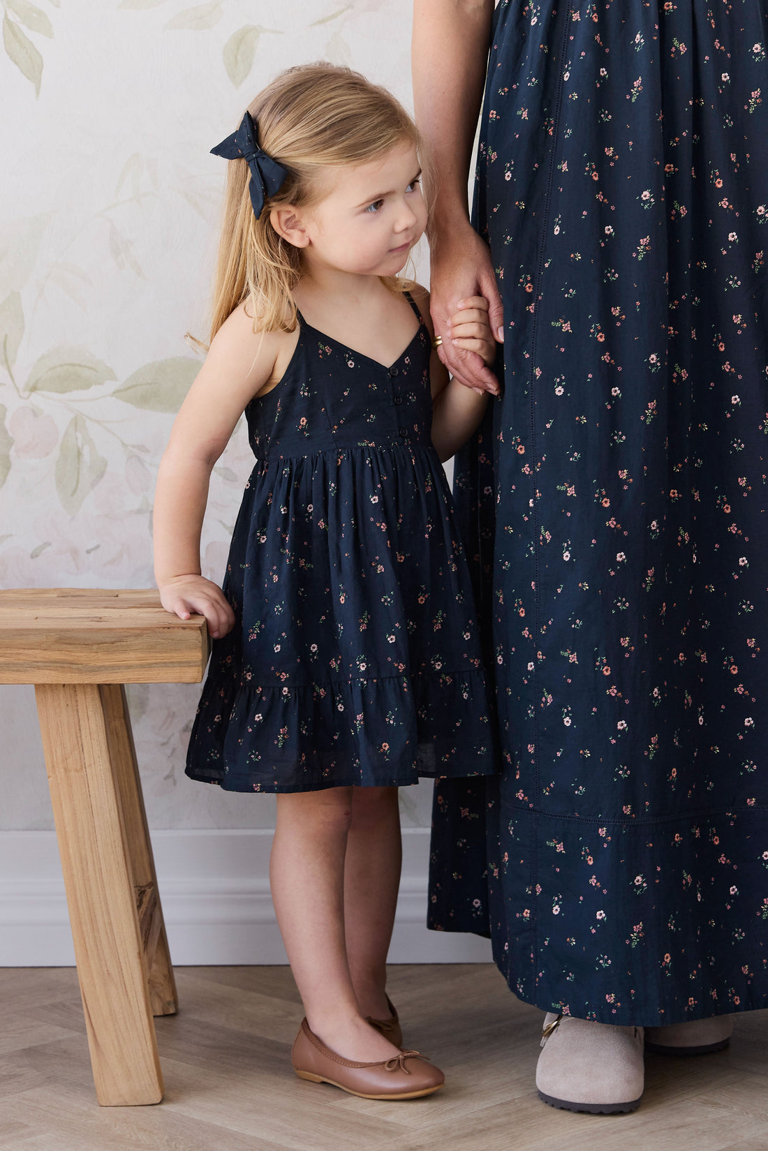 Organic Cotton Kaianna Dress - Eloise Navy Childrens Dress from Jamie Kay USA