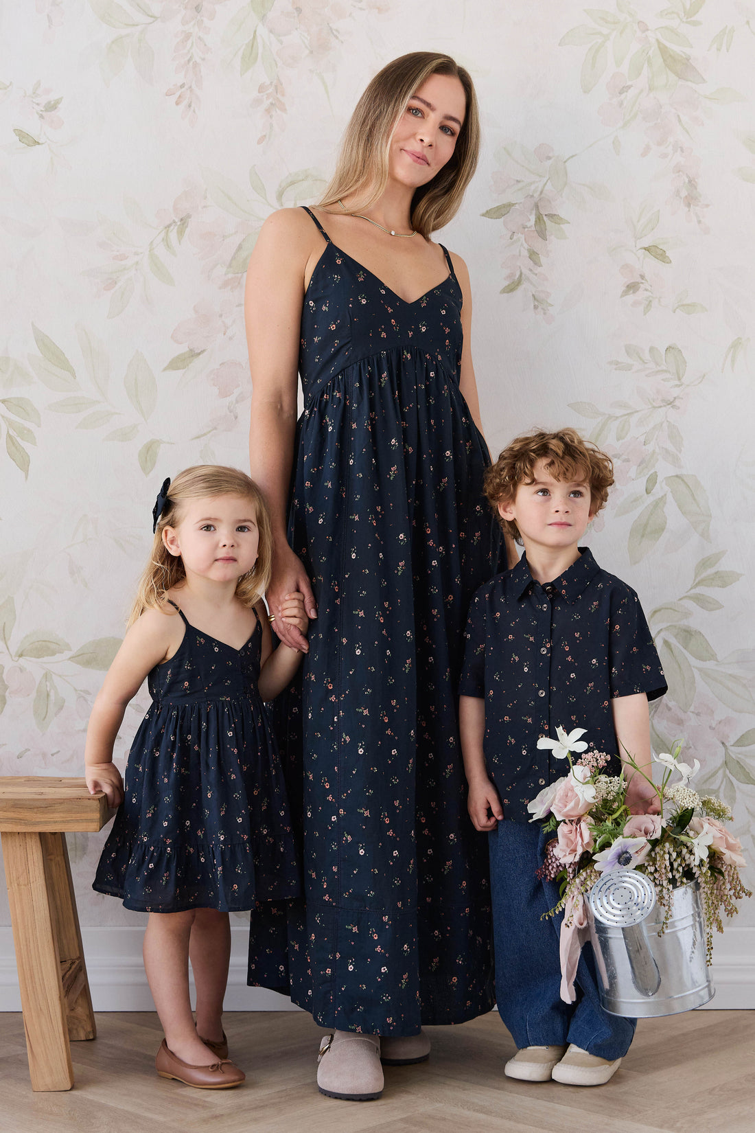 Organic Cotton Kaianna Dress - Eloise Navy Childrens Dress from Jamie Kay USA
