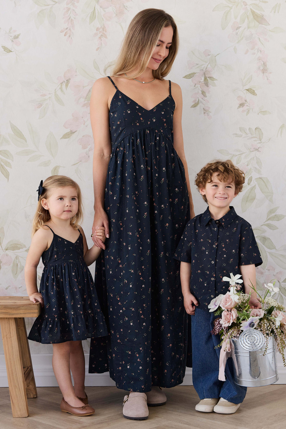 Organic Cotton Alexander Shirt - Eloise Navy Childrens Top from Jamie Kay USA