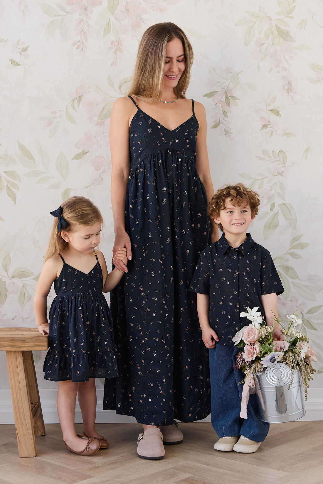 Organic Cotton Womens Whitley Dress - Eloise Navy Childrens Dress from Jamie Kay USA