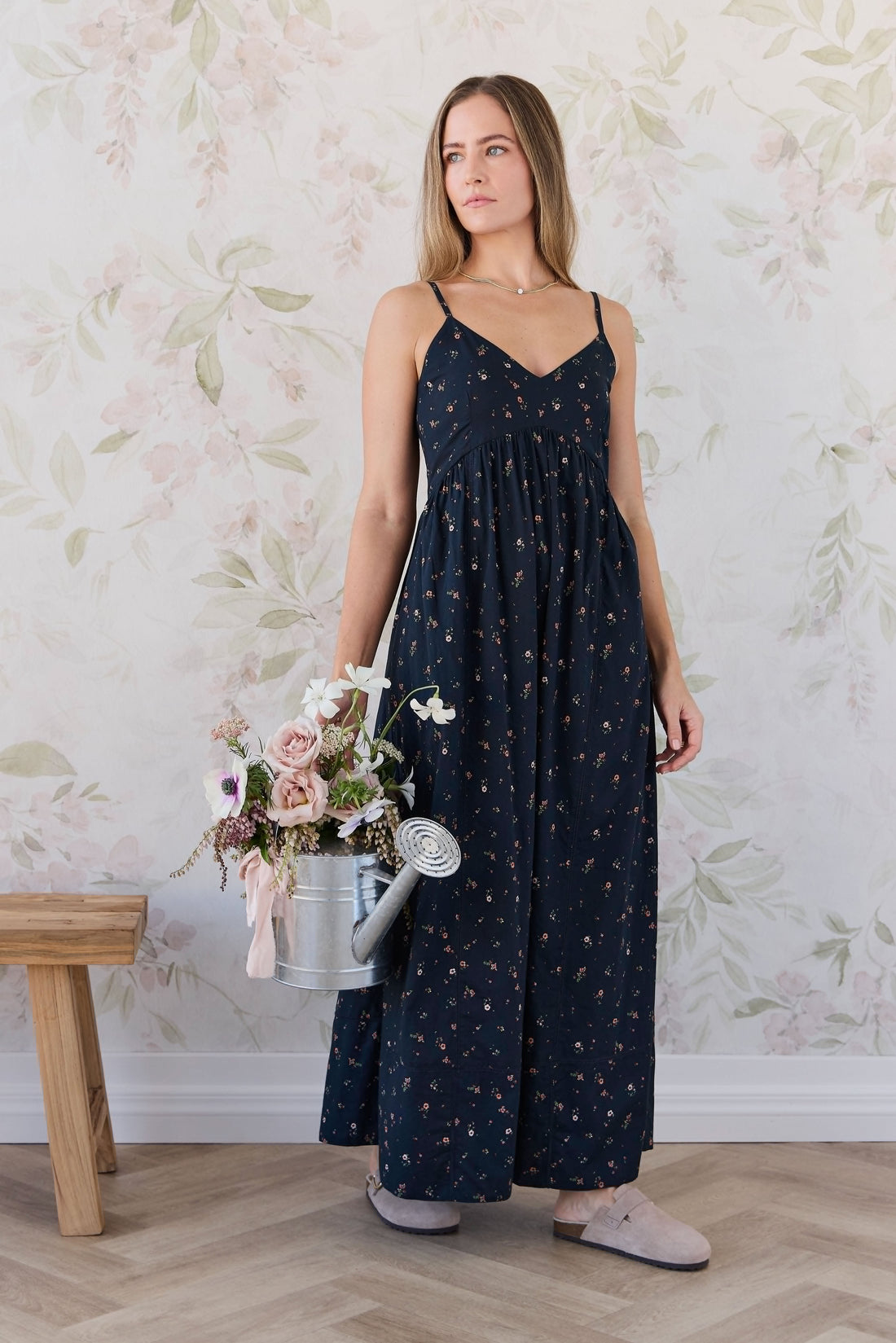 Organic Cotton Womens Whitley Dress - Eloise Navy Childrens Dress from Jamie Kay USA
