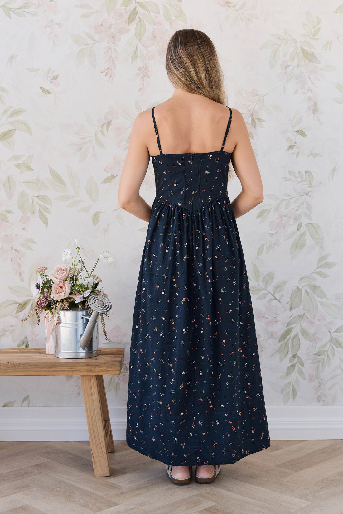 Organic Cotton Womens Whitley Dress - Eloise Navy Childrens Dress from Jamie Kay USA