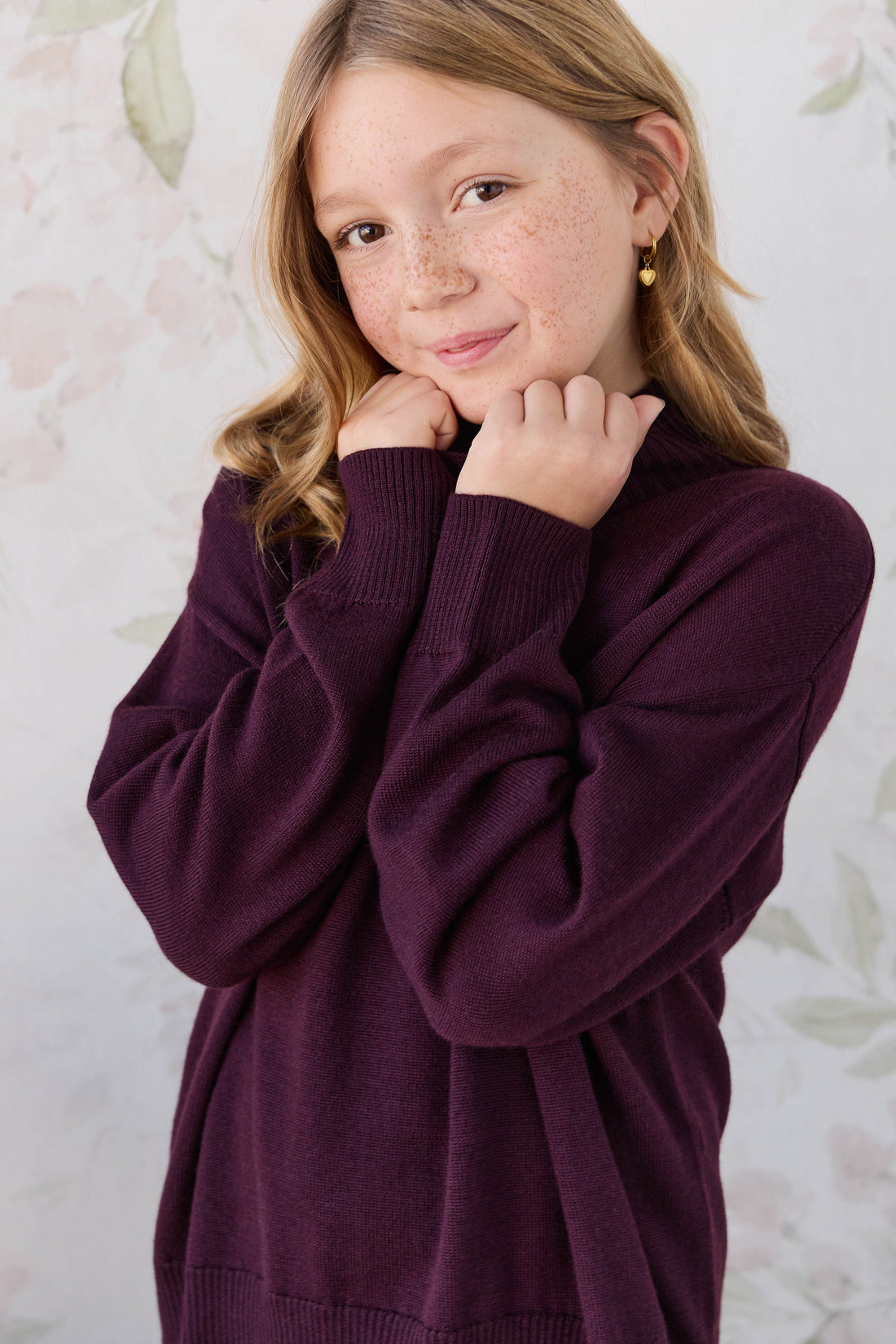 Merino Turtleneck Jumper - Blackberry Childrens Jumper from Jamie Kay USA