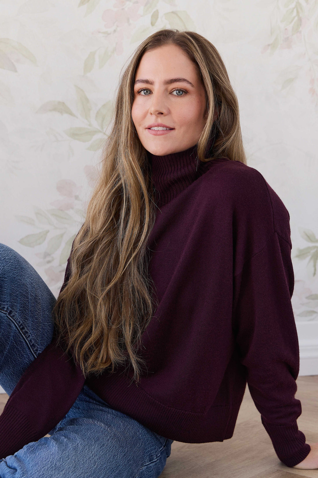 Merino Womens Turtleneck Jumper - Blackberry Childrens Jumper from Jamie Kay USA