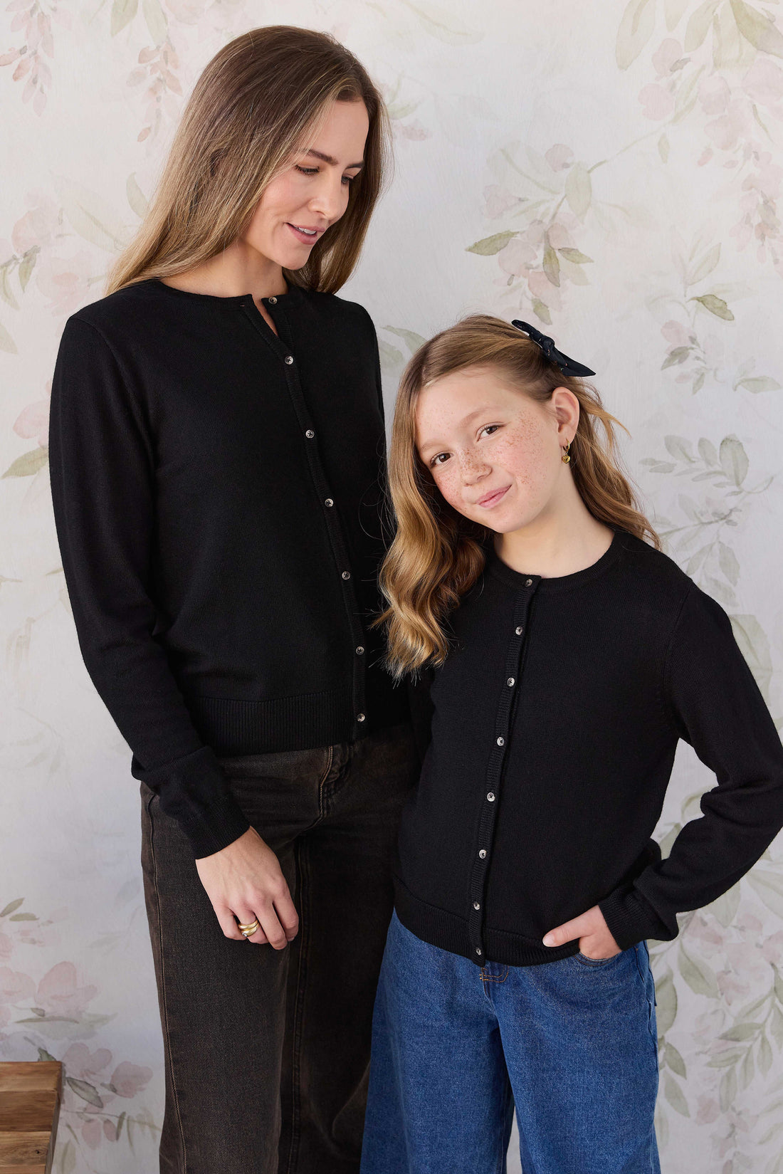 Merino Camille Womens Cardigan - Black Childrens Cardigan from Jamie Kay USA