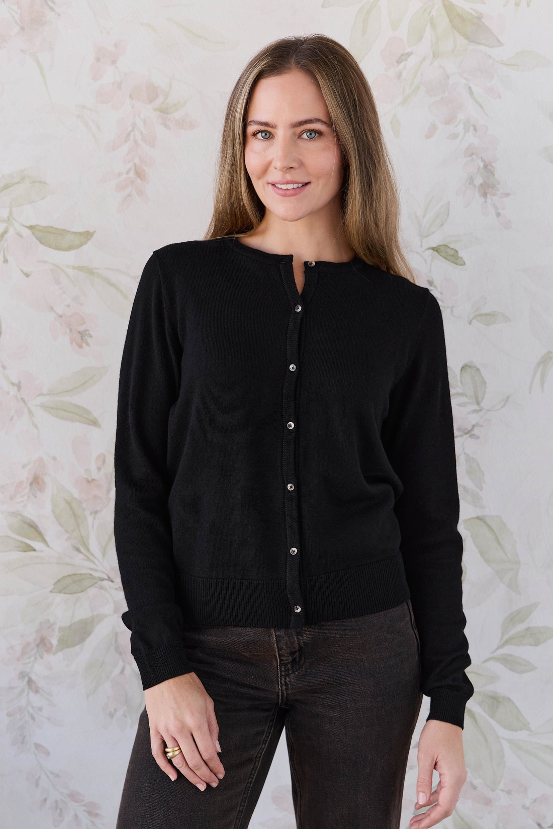 Merino Camille Womens Cardigan - Black Childrens Cardigan from Jamie Kay USA