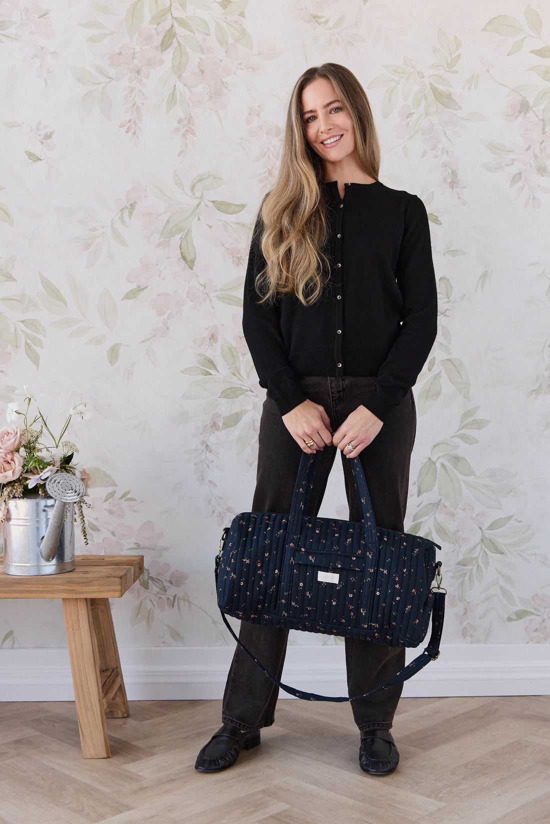 Adelaide Quilted Overnight Bag - Eloise Navy Childrens Bag from Jamie Kay USA