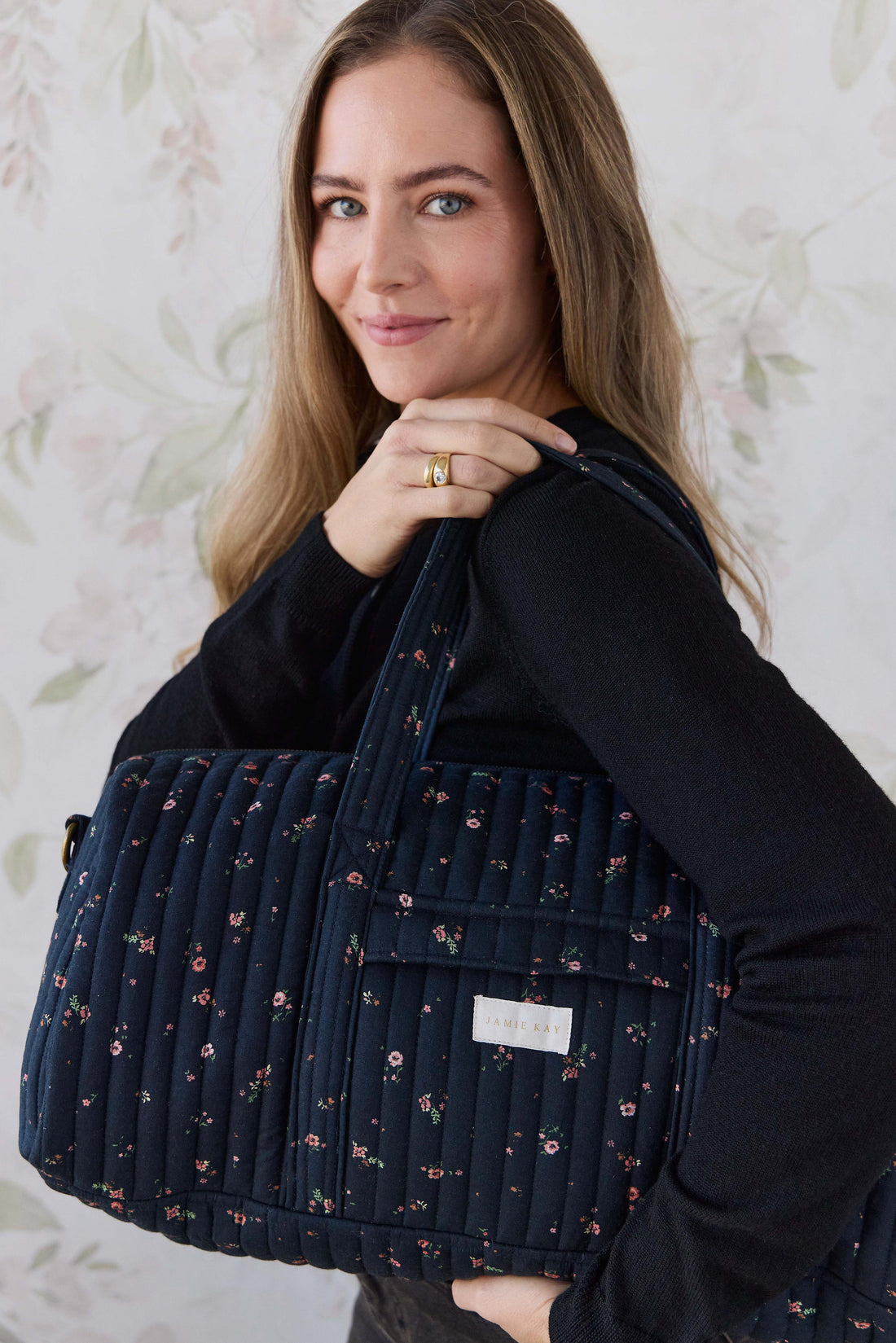 Adelaide Quilted Overnight Bag - Eloise Navy Childrens Bag from Jamie Kay USA