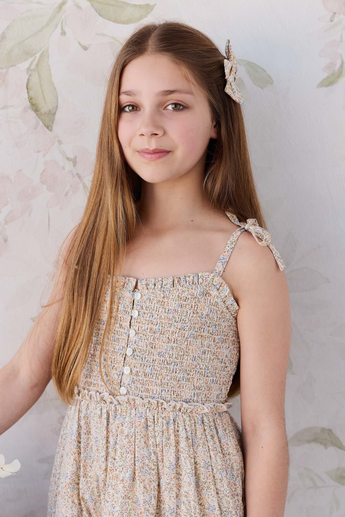Organic Cotton Maude Dress - Tully Peach Childrens Dress from Jamie Kay USA