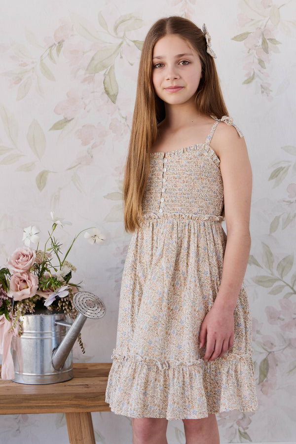 Organic Cotton Maude Dress - Tully Peach Childrens Dress from Jamie Kay USA