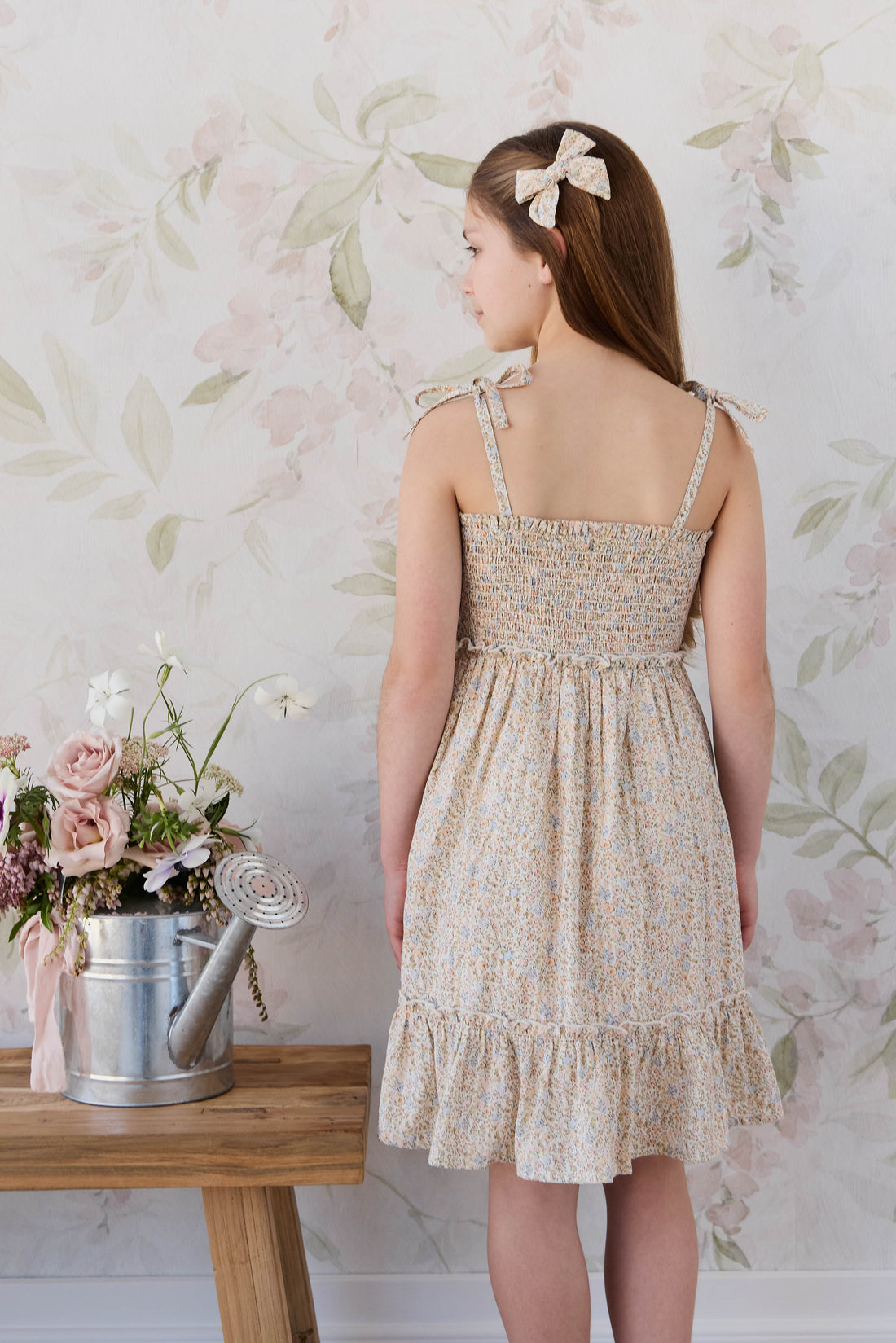 Organic Cotton Maude Dress - Tully Peach Childrens Dress from Jamie Kay USA