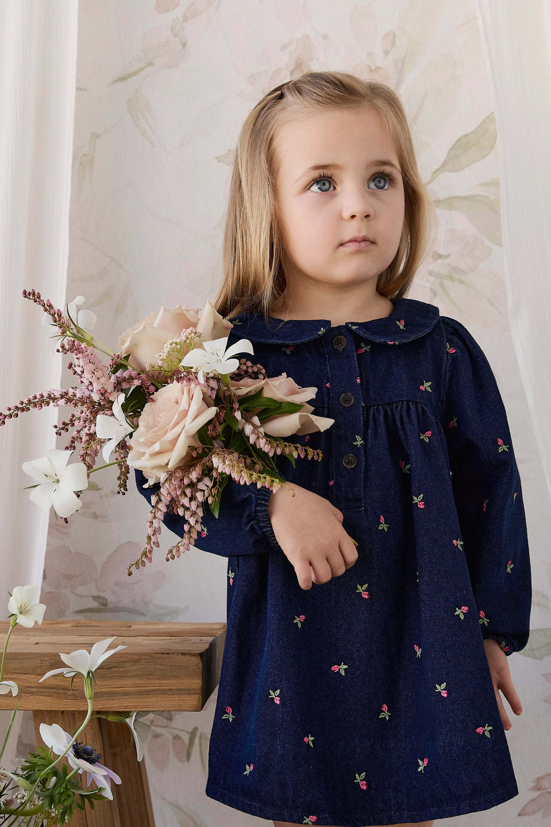 Gracen Dress - Rosebud Denim Childrens Dress from Jamie Kay USA