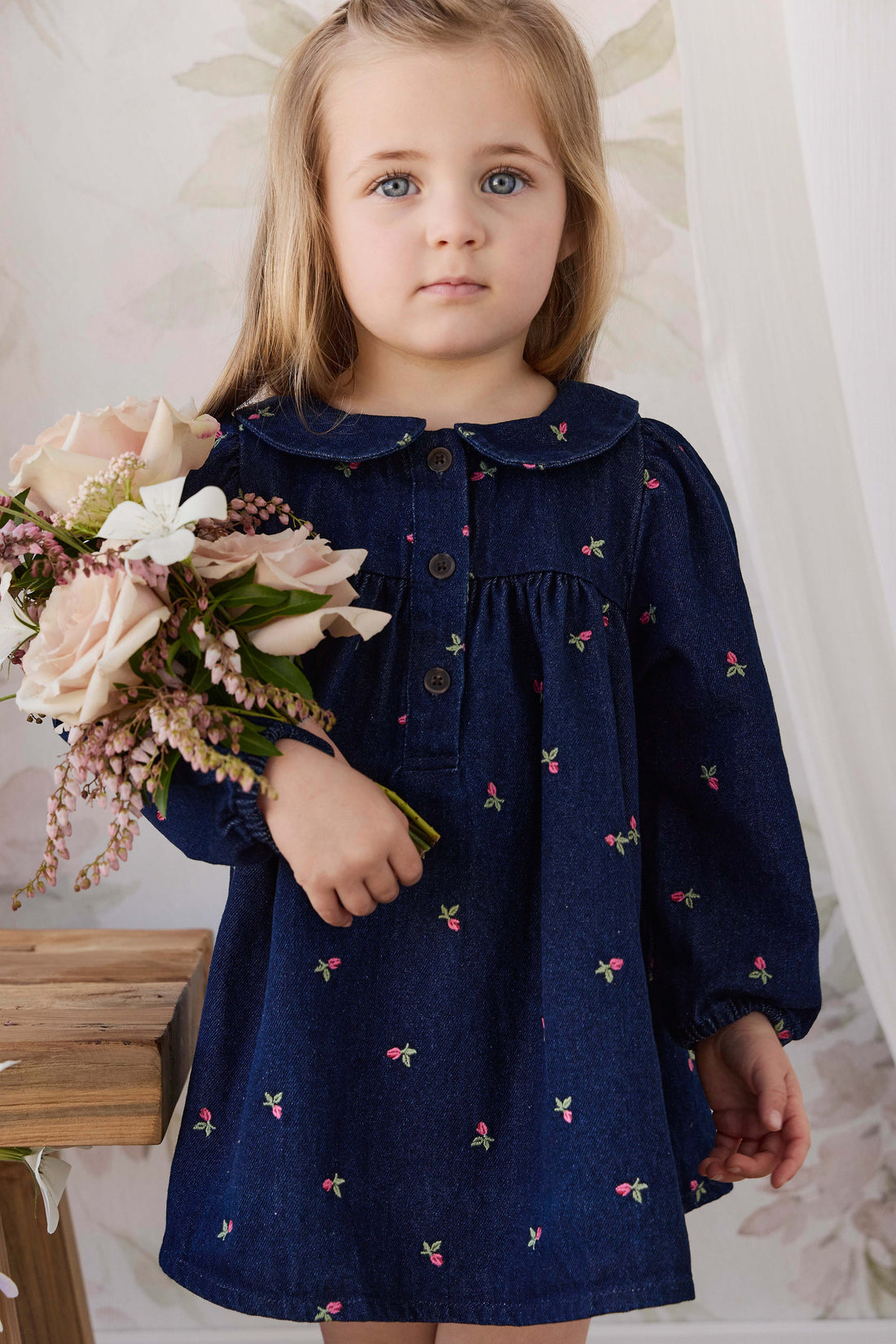 Gracen Dress - Rosebud Denim Childrens Dress from Jamie Kay USA