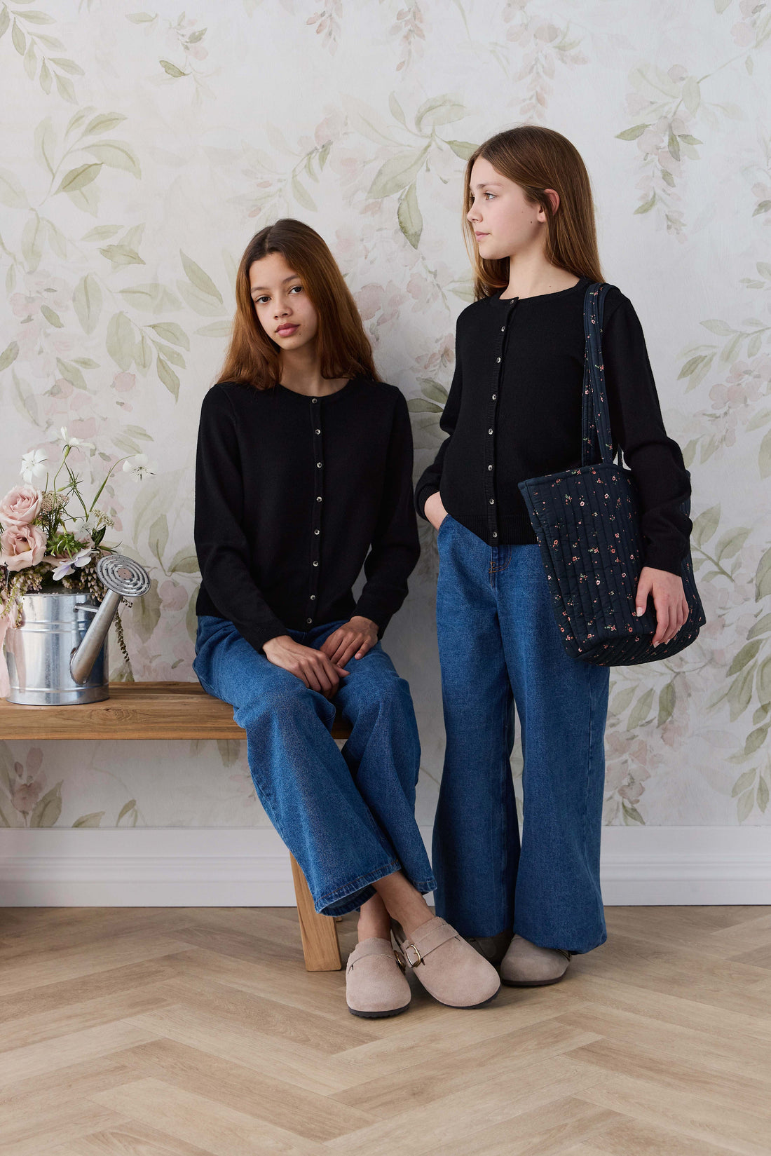 Merino Camille Cardigan - Black Childrens Cardigan from Jamie Kay USA