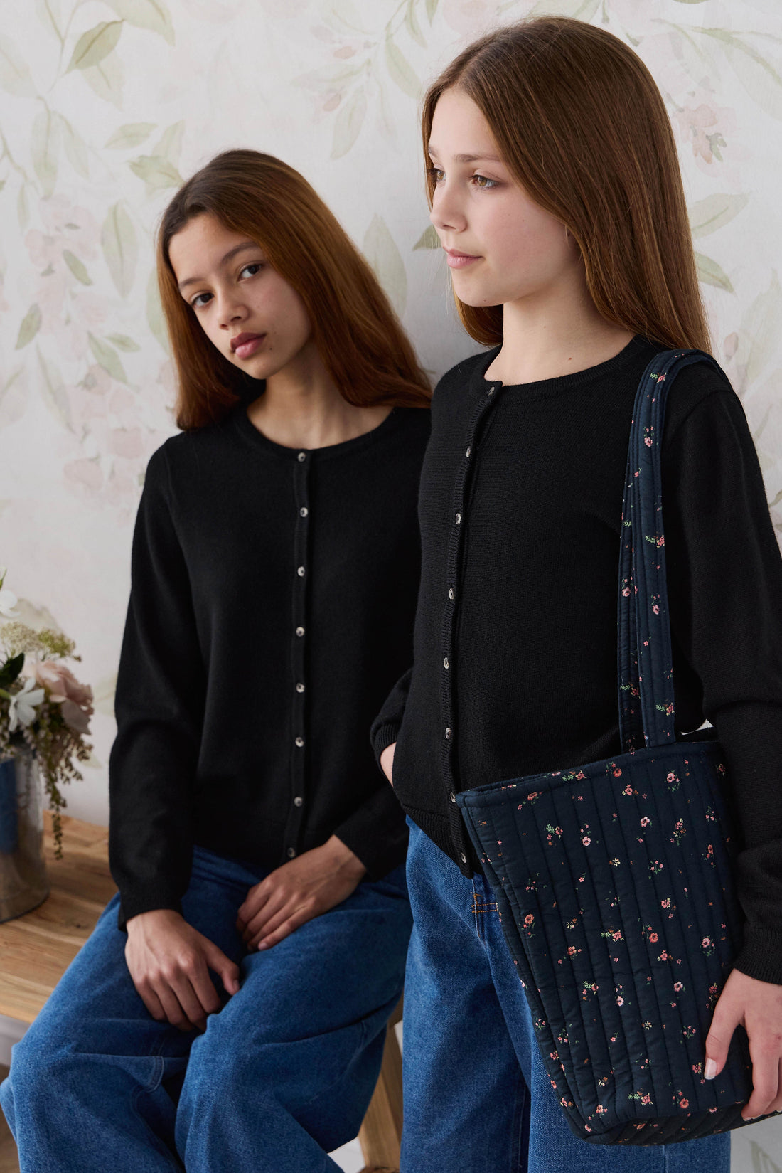Emiko Quilted Tote - Eloise Navy Childrens Bag from Jamie Kay USA