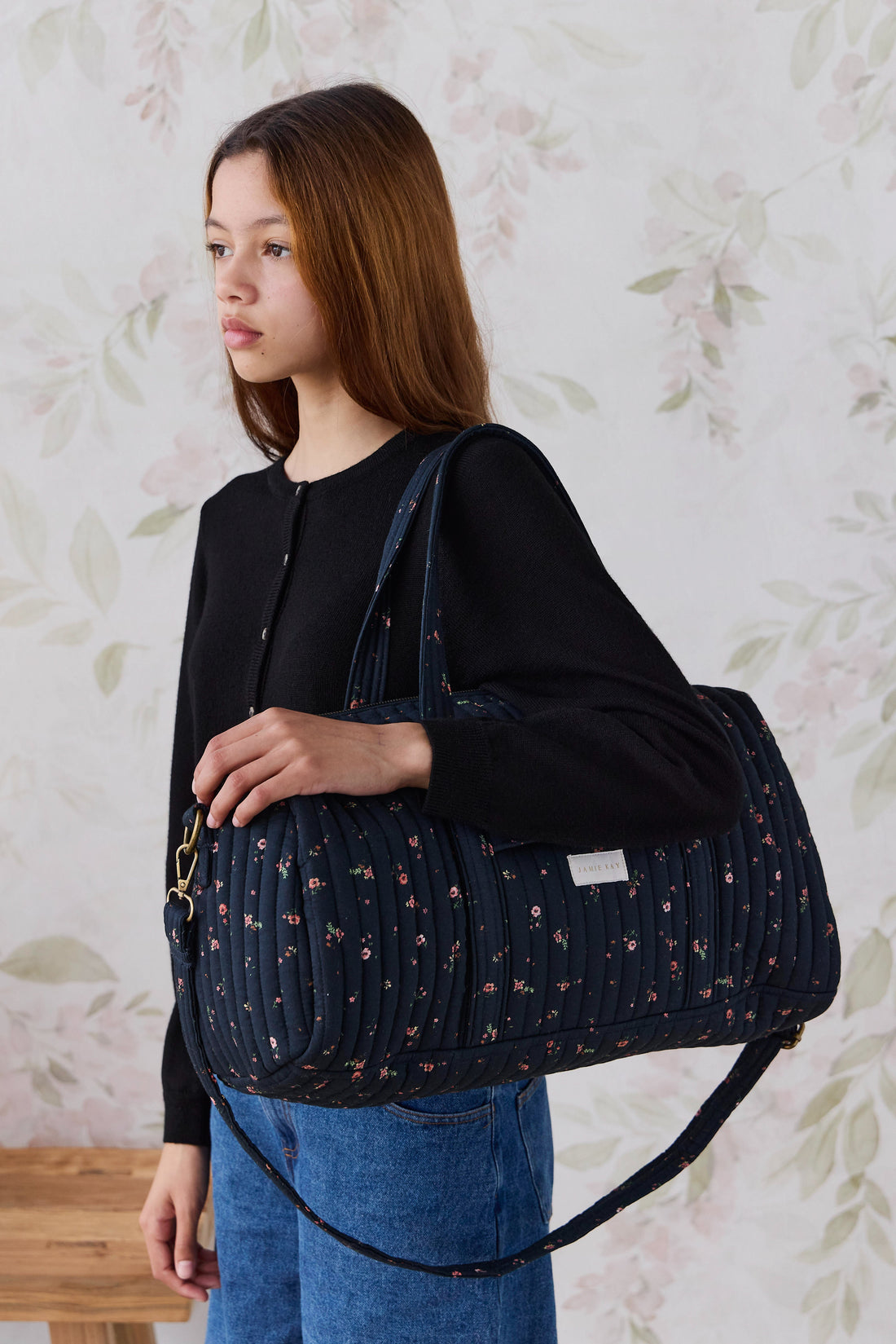 Adelaide Quilted Overnight Bag - Eloise Navy Childrens Bag from Jamie Kay USA