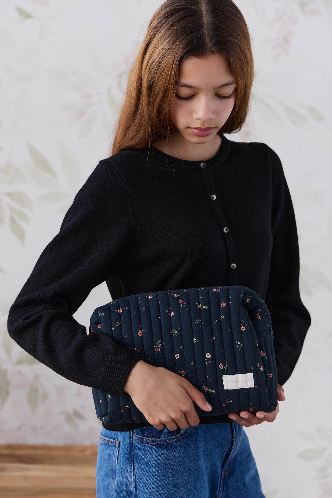 Adelaide Quilted Pouch - Eloise Navy Childrens Bag from Jamie Kay USA