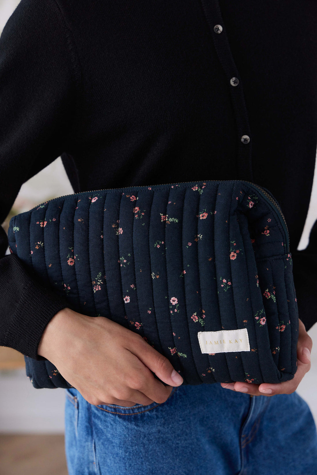 Adelaide Quilted Pouch - Eloise Navy Childrens Bag from Jamie Kay USA
