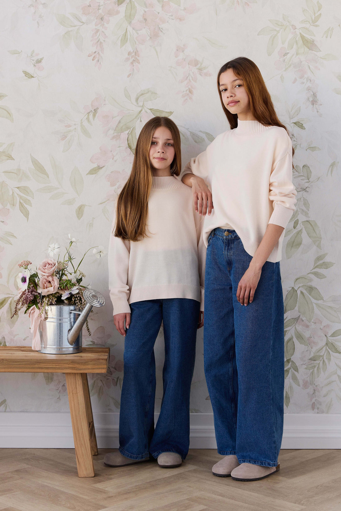 Merino Turtleneck Jumper - Ivory Childrens Jumper from Jamie Kay USA
