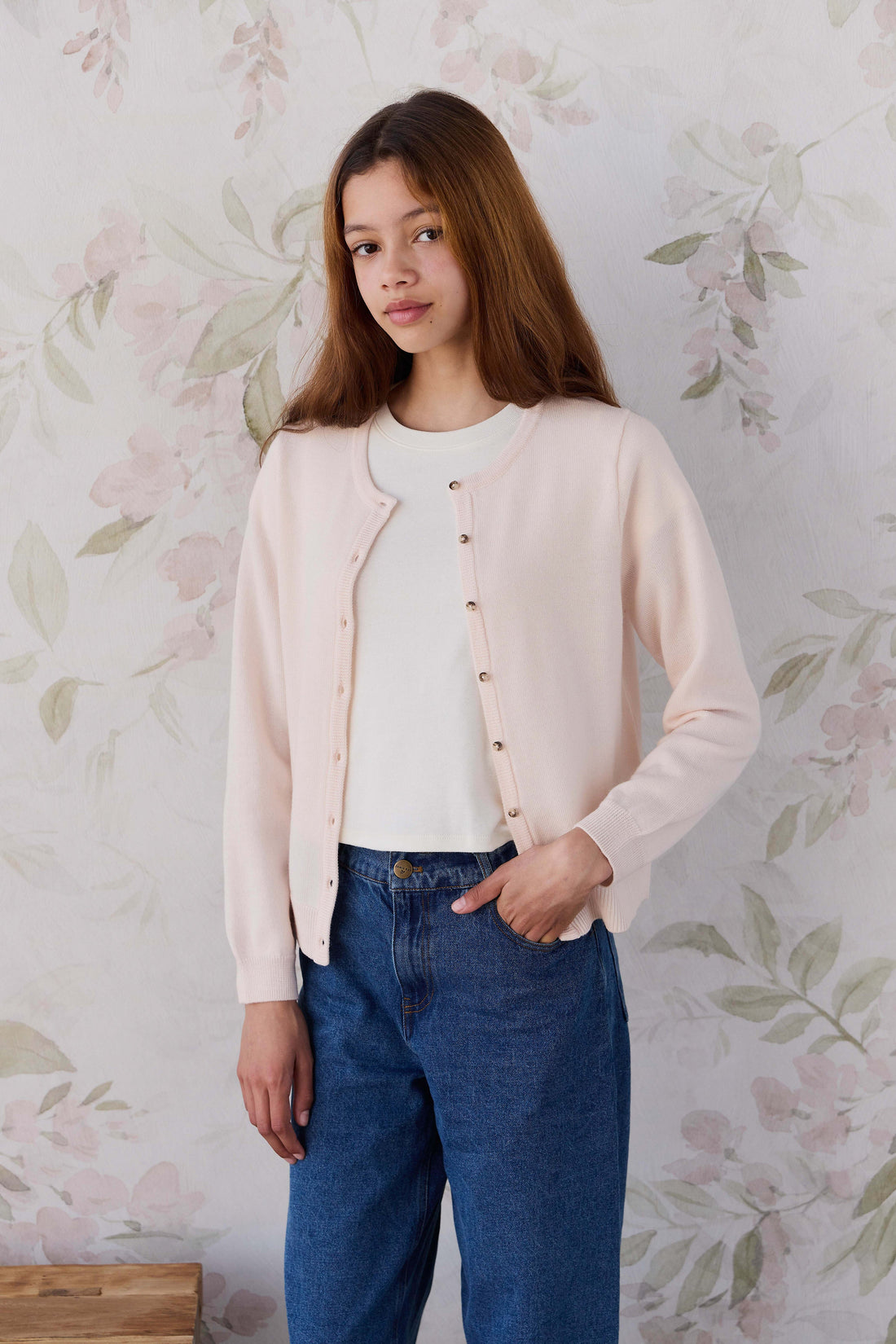Merino Camille Cardigan - White Rabbit Childrens Cardigan from Jamie Kay USA