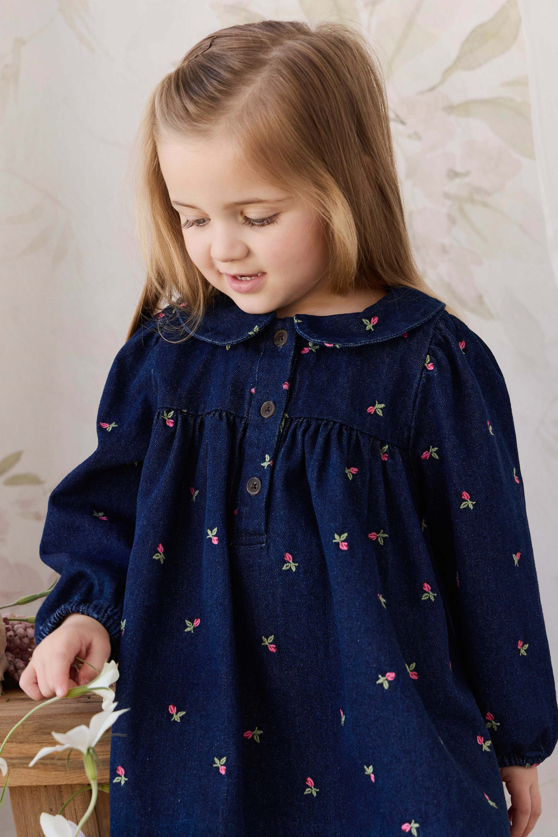 Gracen Dress - Rosebud Denim Childrens Dress from Jamie Kay USA