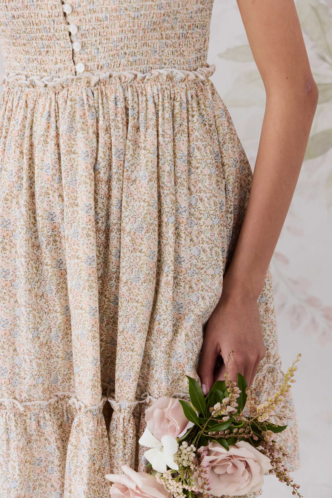 Organic Cotton Maude Dress - Tully Peach Childrens Dress from Jamie Kay USA