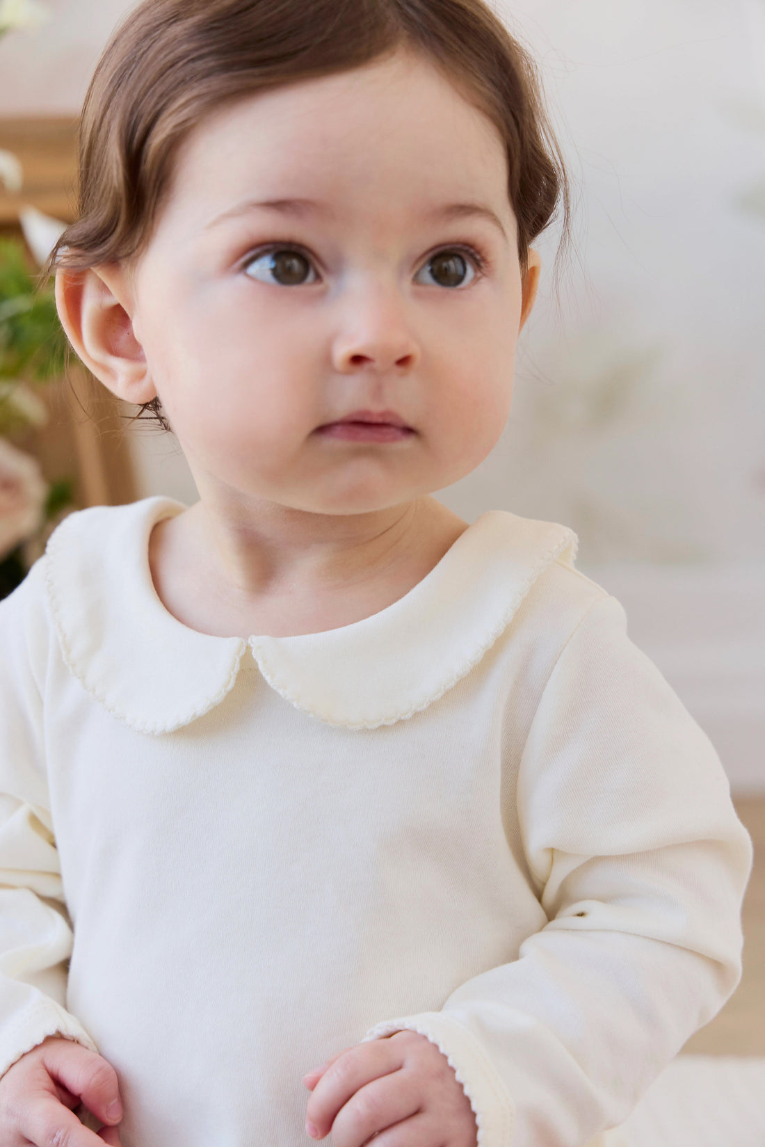 Pima Cotton Wrenley Bodysuit - Parchment Childrens Bodysuit from Jamie Kay USA