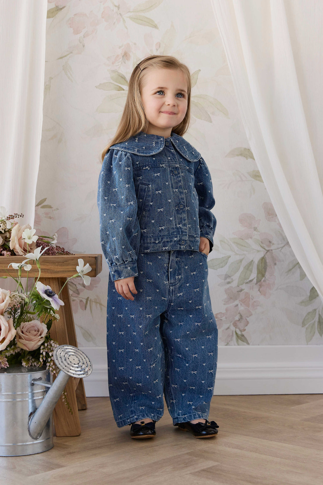 Elka Jacket - Amour Bows Denim Childrens Jacket from Jamie Kay USA