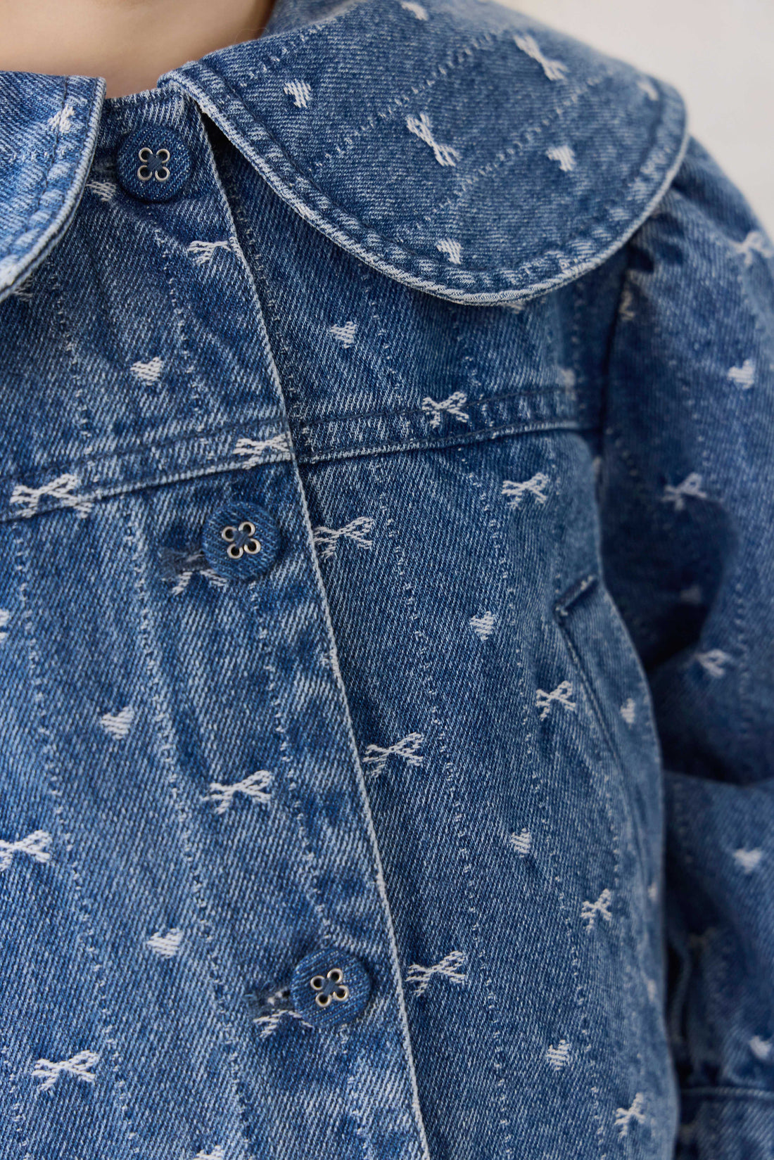 Elka Jacket - Amour Bows Denim Childrens Jacket from Jamie Kay USA