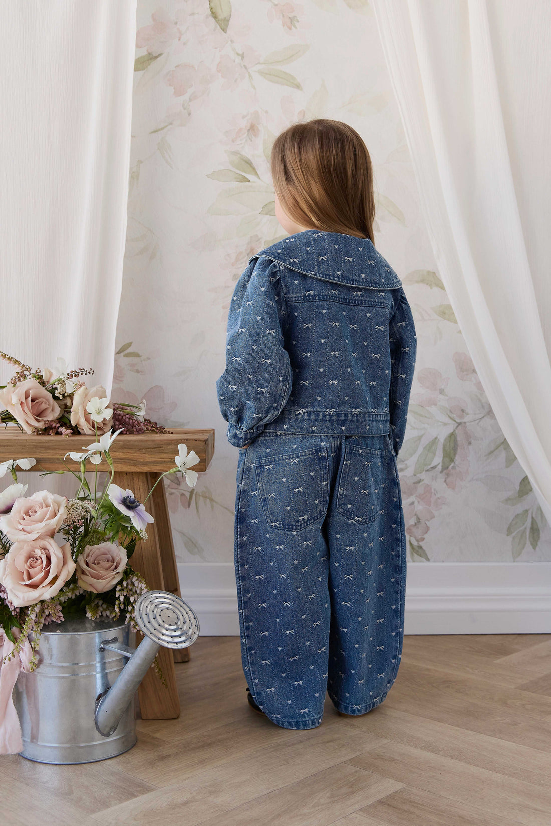 Sierra Pant - Amour Bows Denim Childrens Pants from Jamie Kay USA