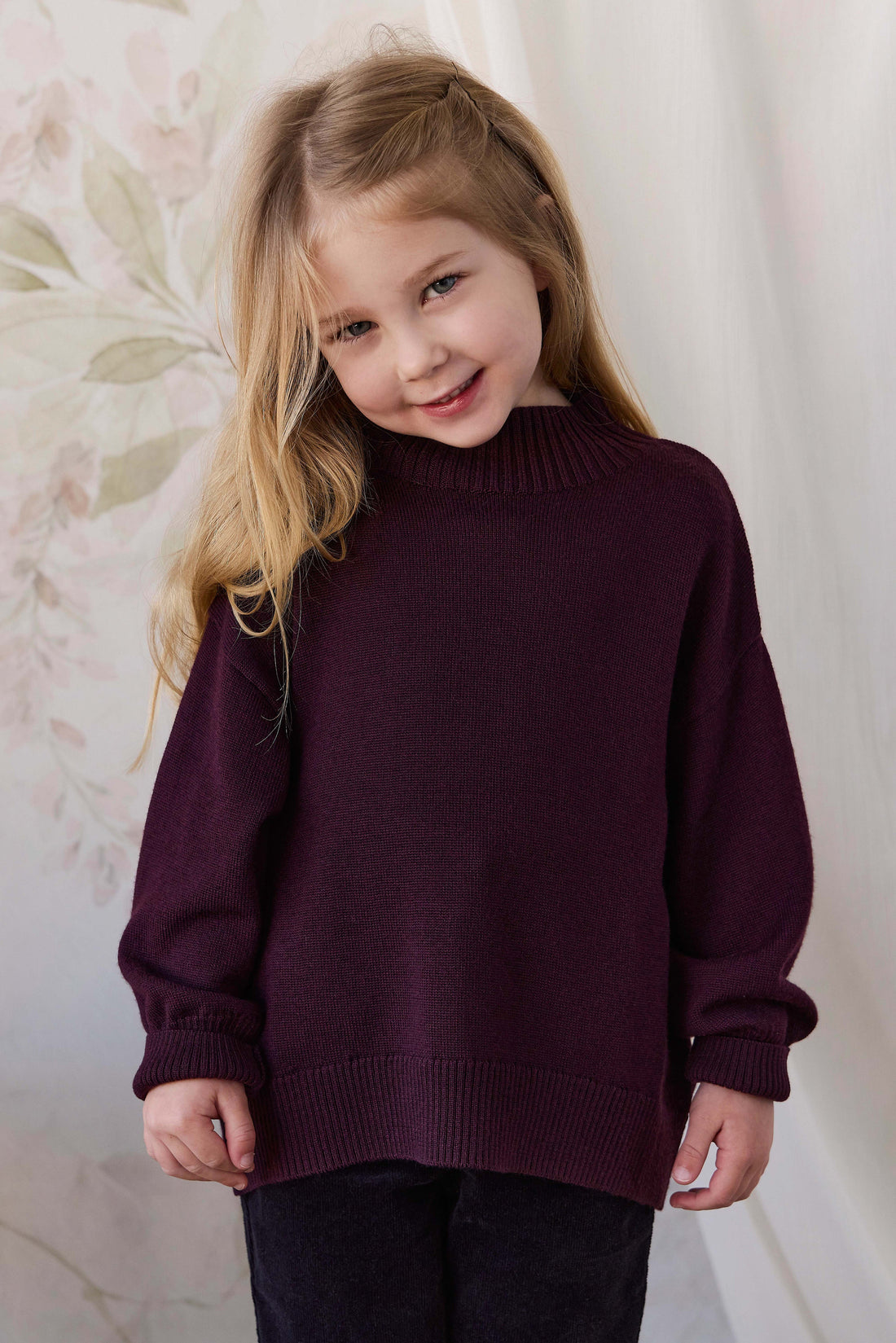 Merino Turtleneck Jumper - Blackberry Childrens Jumper from Jamie Kay USA