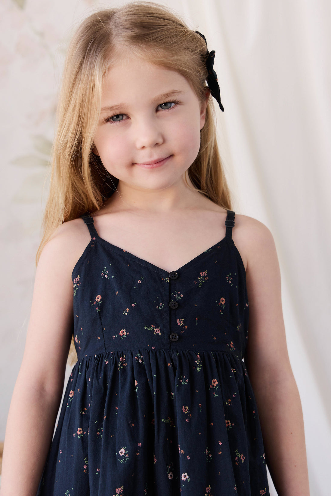 Organic Cotton Kaianna Dress - Eloise Navy Childrens Dress from Jamie Kay USA