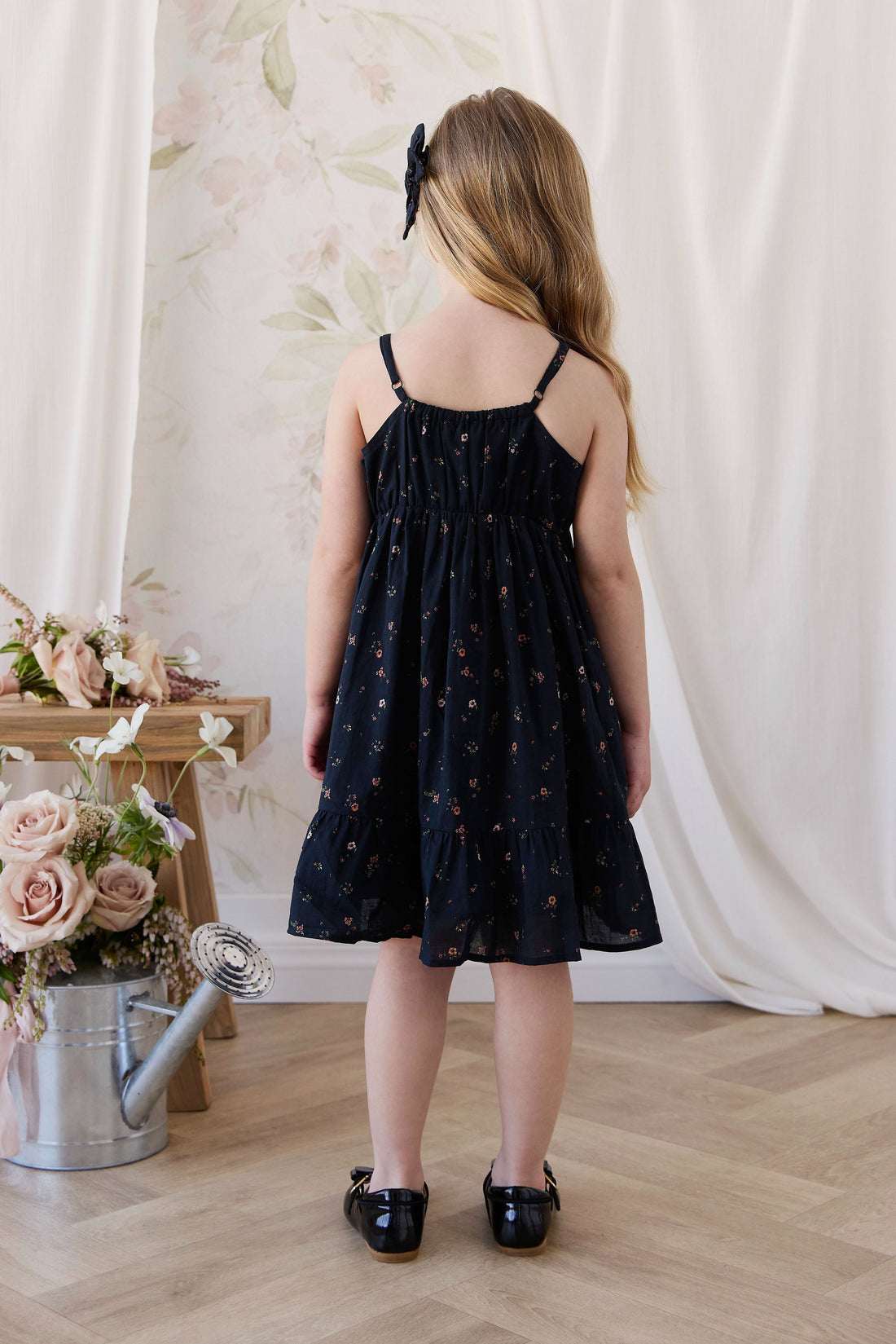 Organic Cotton Kaianna Dress - Eloise Navy Childrens Dress from Jamie Kay USA