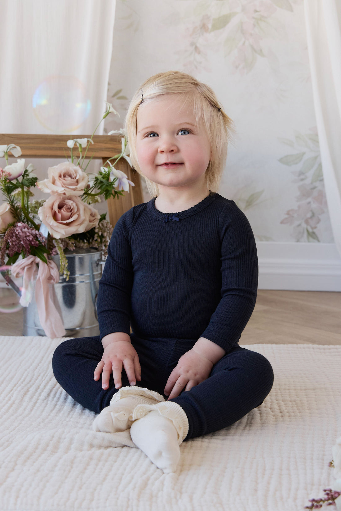 Organic Cotton Modal Maude Bodysuit - Eclipse Childrens Bodysuit from Jamie Kay USA