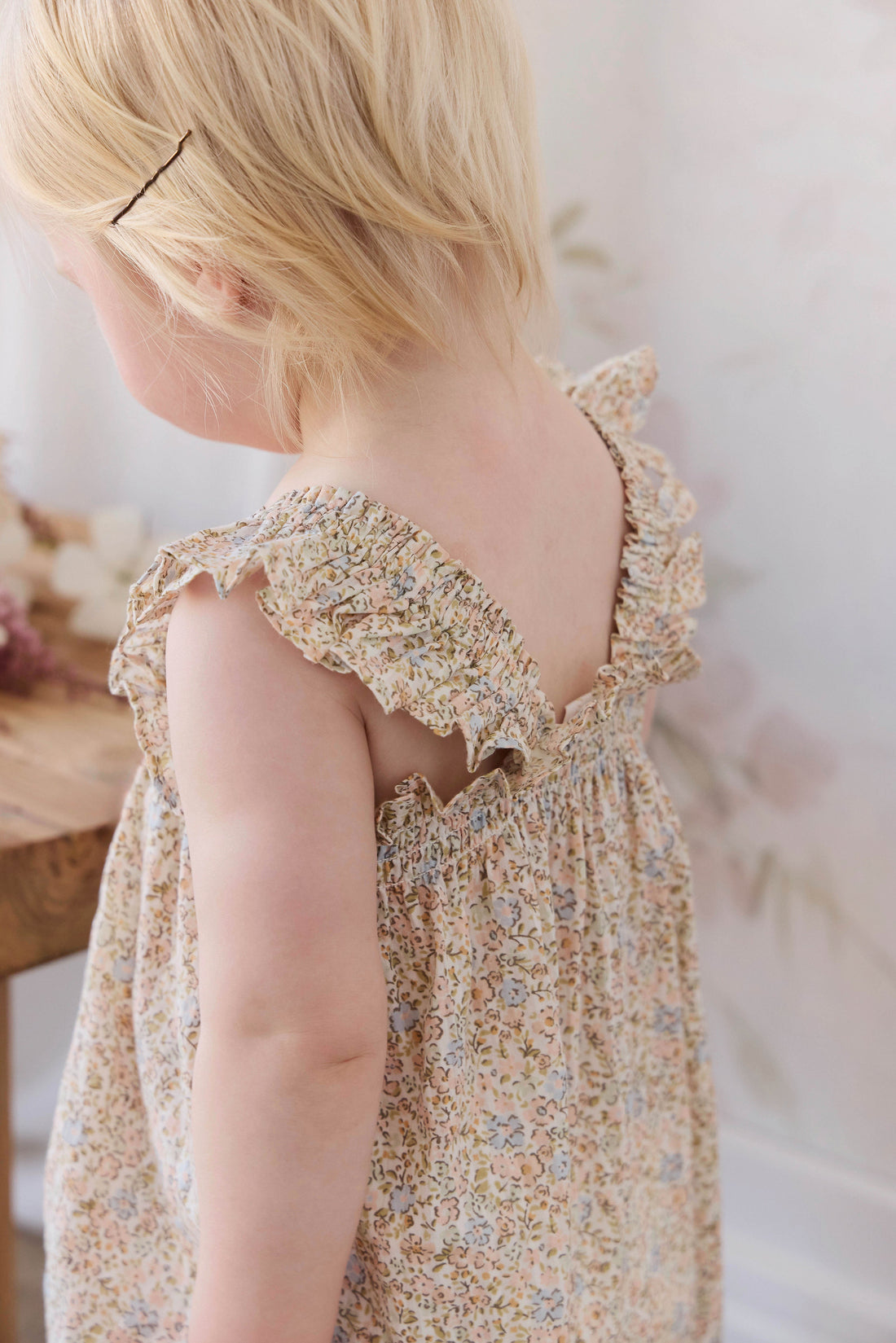 Organic Cotton Catalina Playsuit - Tully Peach Childrens Playsuit from Jamie Kay USA