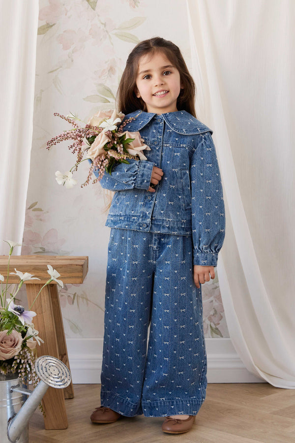 Calianna Pant - Amour Bows Denim Childrens Pants from Jamie Kay USA