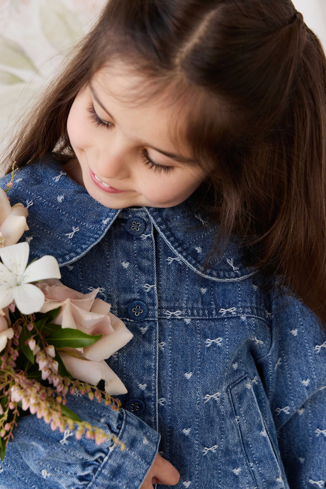 Elka Jacket - Amour Bows Denim Childrens Jacket from Jamie Kay USA