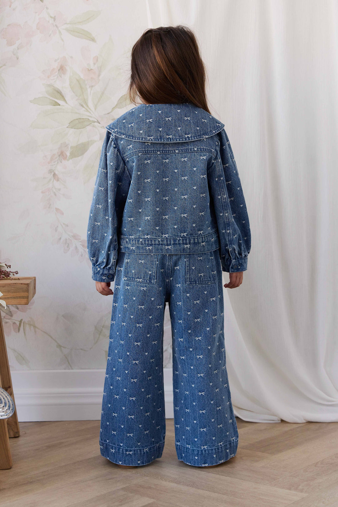 Calianna Pant - Amour Bows Denim Childrens Pants from Jamie Kay USA