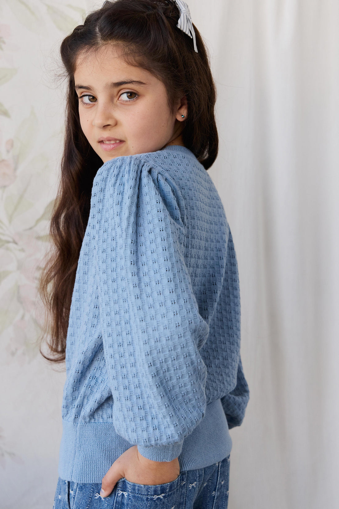 Penelope Jumper - Dusky Blue Childrens Jumper from Jamie Kay USA