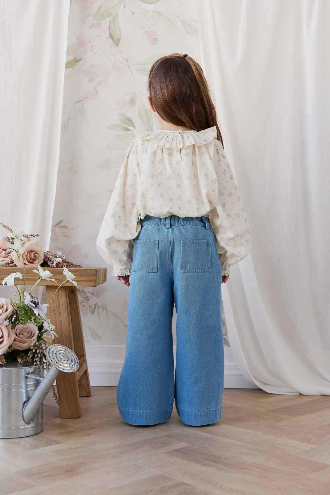 Organic Cotton Leonie Top - Justine Vanilla Sky Childrens Top from Jamie Kay USA