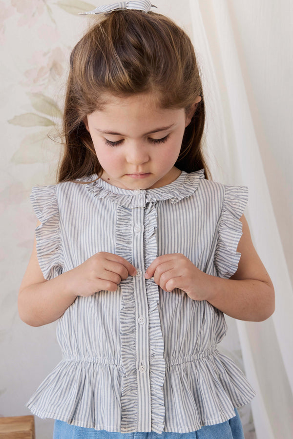 Organic Cotton Calianna Top - Harbour Stripe Childrens Top from Jamie Kay USA