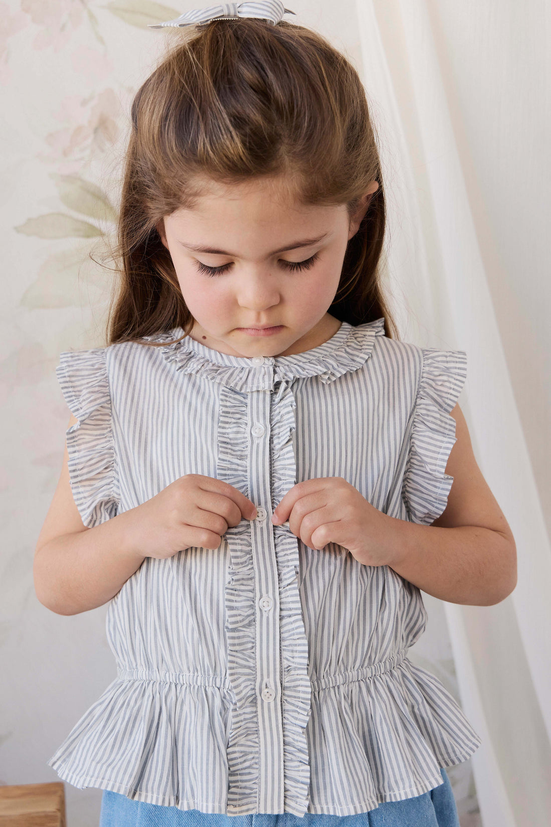 Organic Cotton Calianna Top - Harbour Stripe Childrens Top from Jamie Kay USA