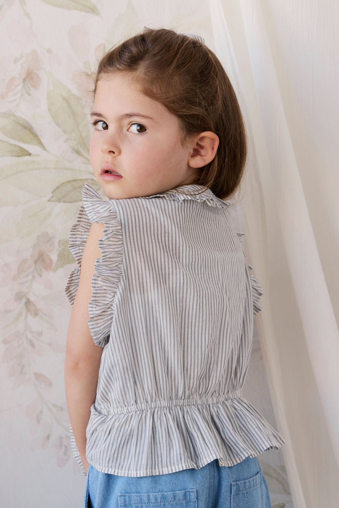 Organic Cotton Calianna Top - Harbour Stripe Childrens Top from Jamie Kay USA