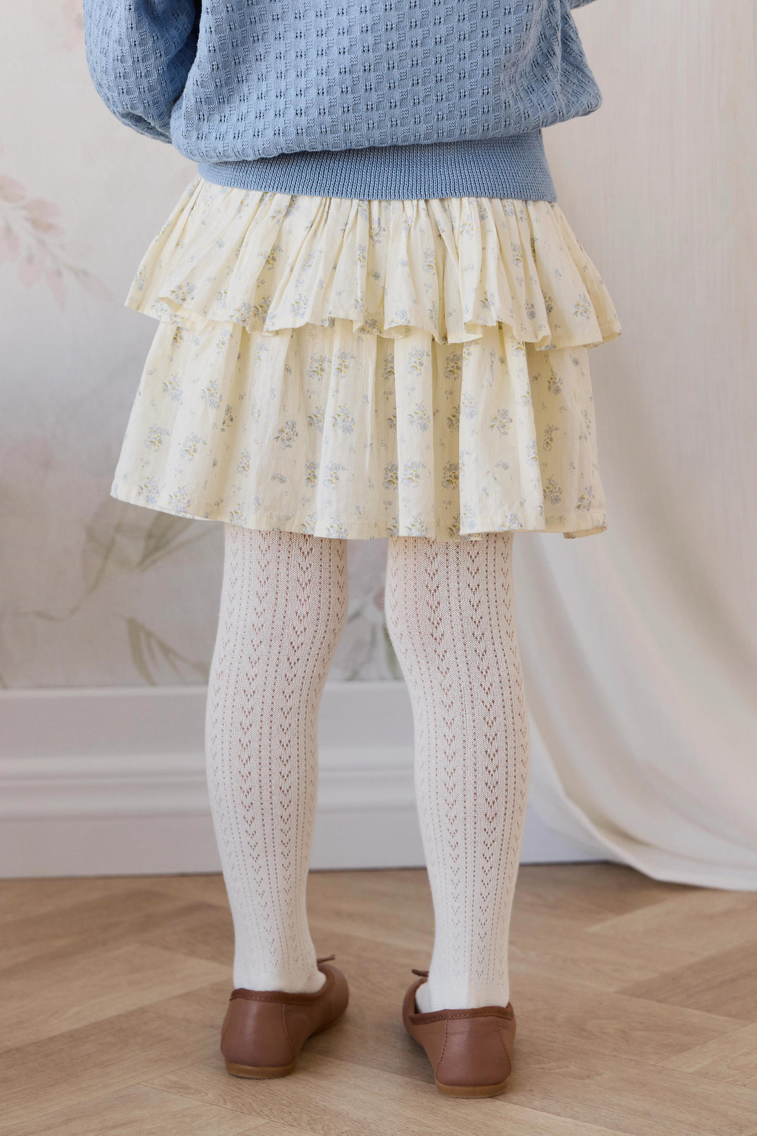 Organic Cotton Cosette Skirt - Justine Vanilla Sky Childrens Skirt from Jamie Kay USA
