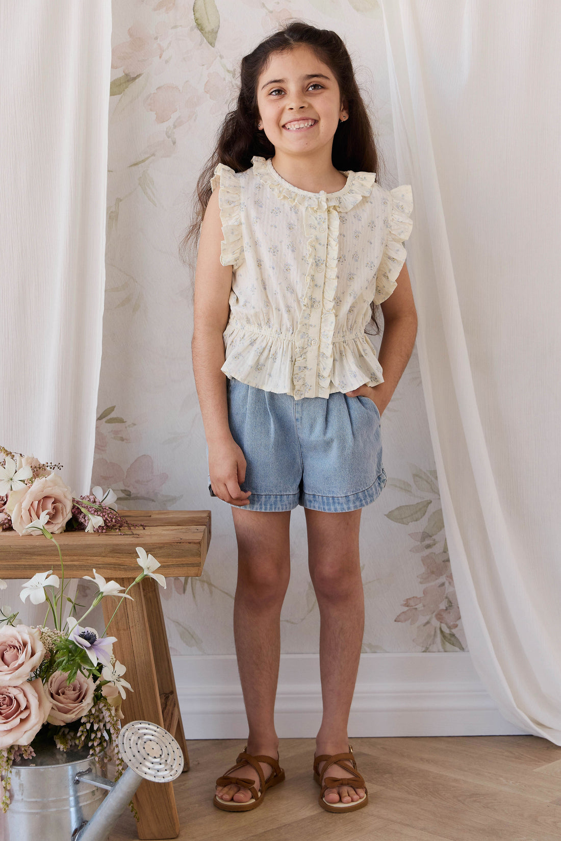 Jardine Short - Light Wash Childrens Shorts from Jamie Kay USA