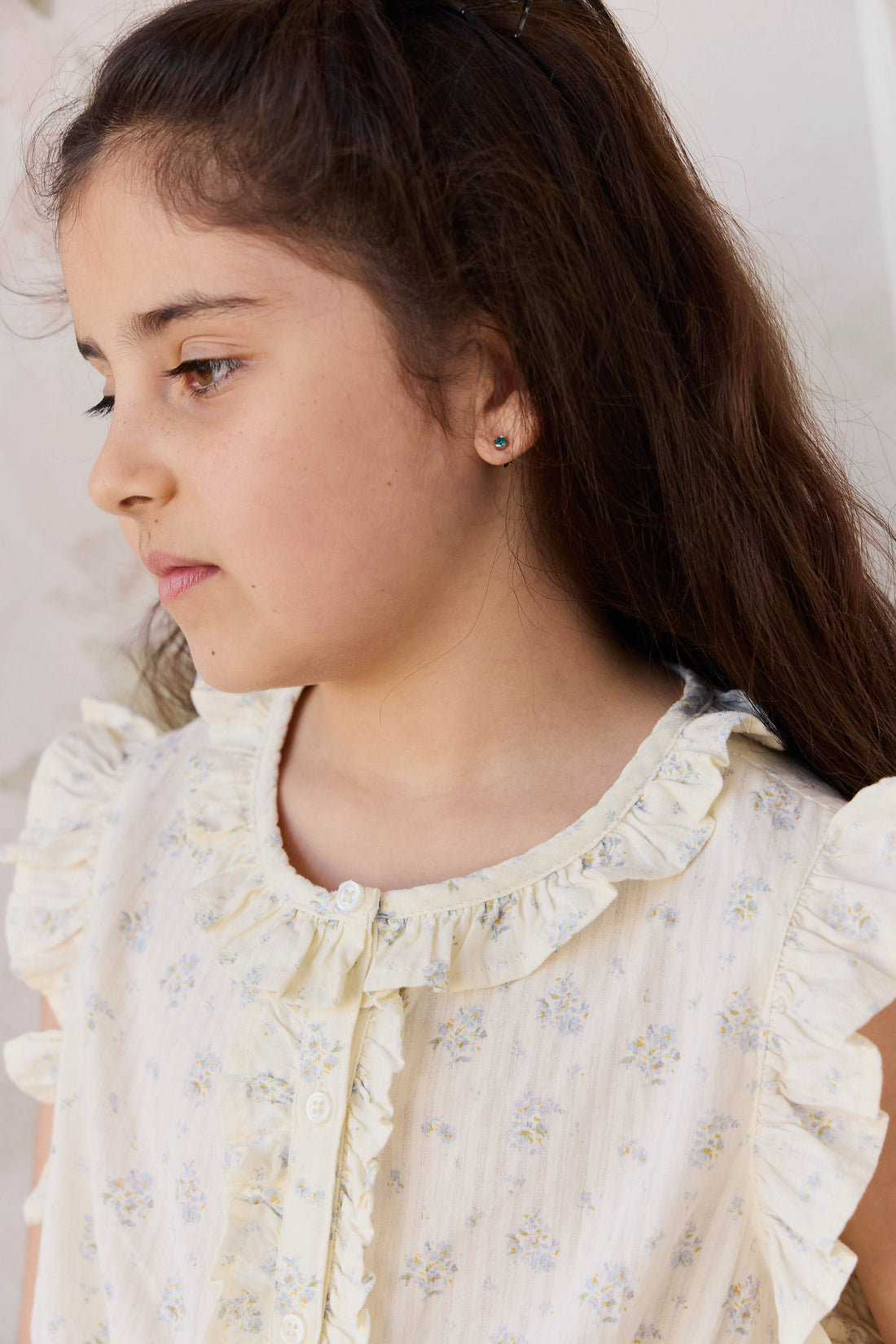 Organic Cotton Calianna Top - Justine Vanilla Sky Childrens Top from Jamie Kay USA