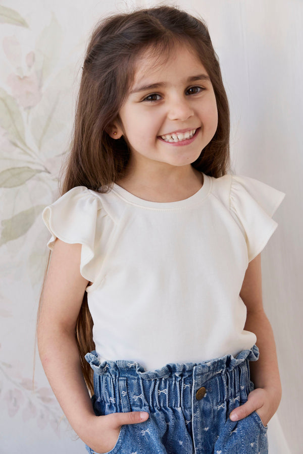 Pima Cotton Wrenley Top - Parchment Childrens Top from Jamie Kay USA