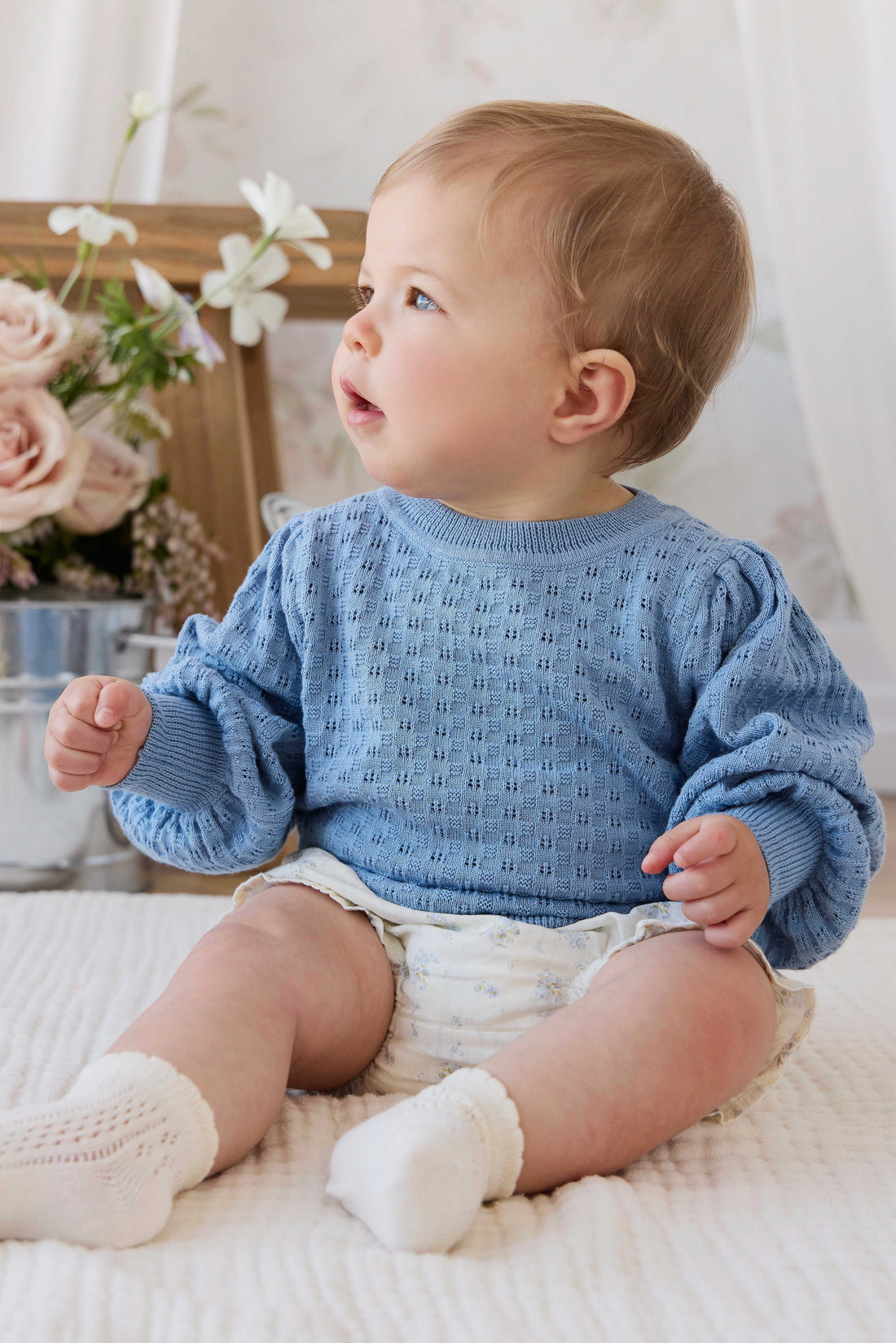 Penelope Jumper - Dusky Blue Childrens Jumper from Jamie Kay USA